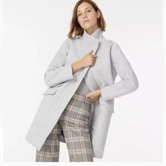 NWOT J. Crew  Cocoon Coat in Italian Stadium-Cloth Wool Heather Gray size 14 - Picture 1 of 8